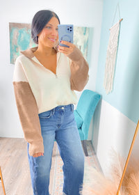 1/2 Zip Colorblock Sweater
