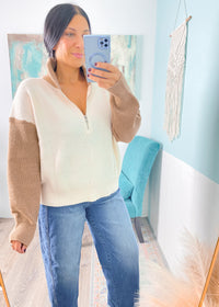 1/2 Zip Colorblock Sweater