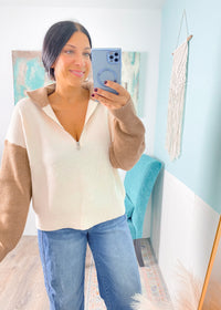 `1/2 Zip Colorblock Sweater