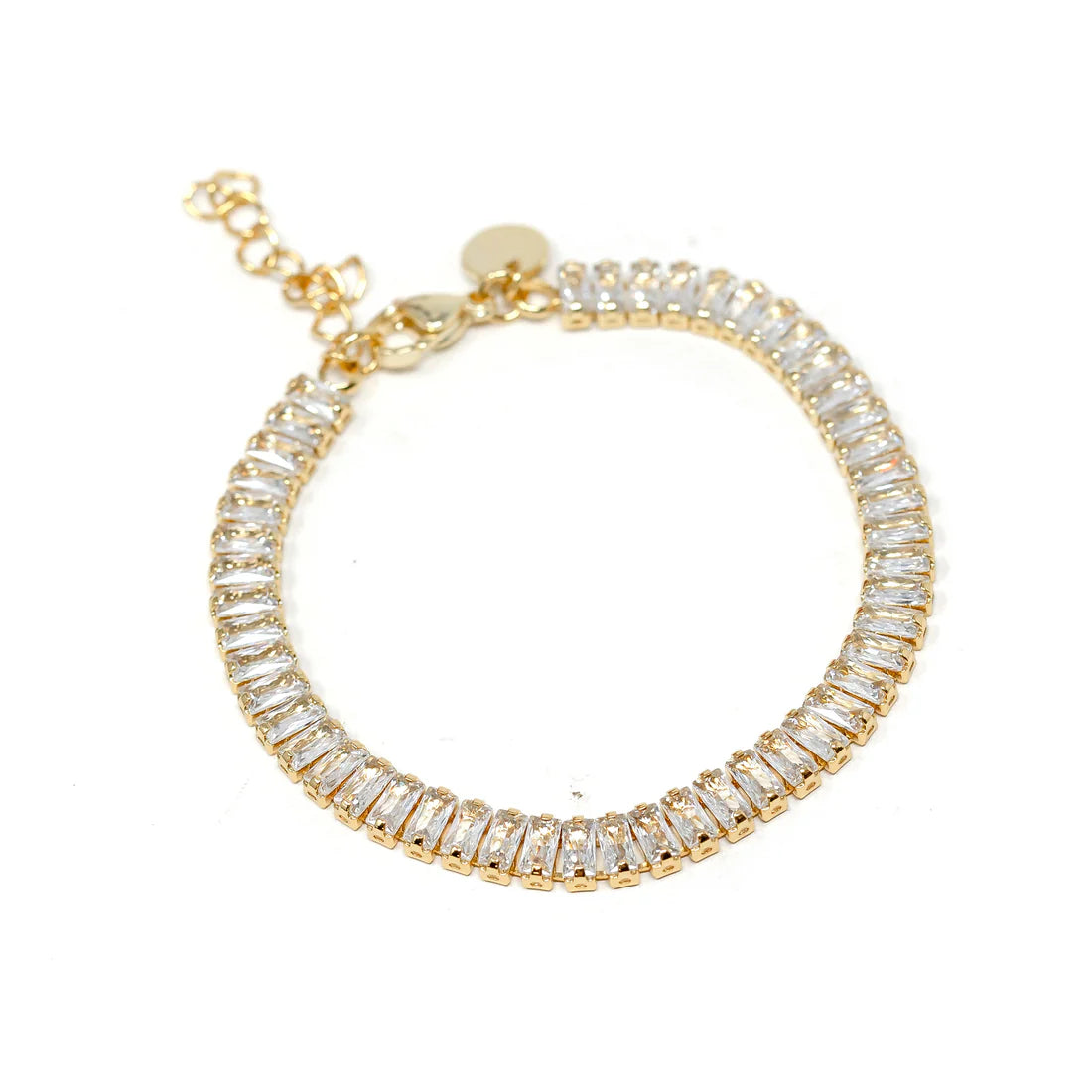 'The Marilyn' Baguette Burst Clear Crystal Bracelet-This blingy baguette stone bracelet is makes a statement but dainty enough to stack with others!-Cali Moon Boutique, Plainville Connecticut