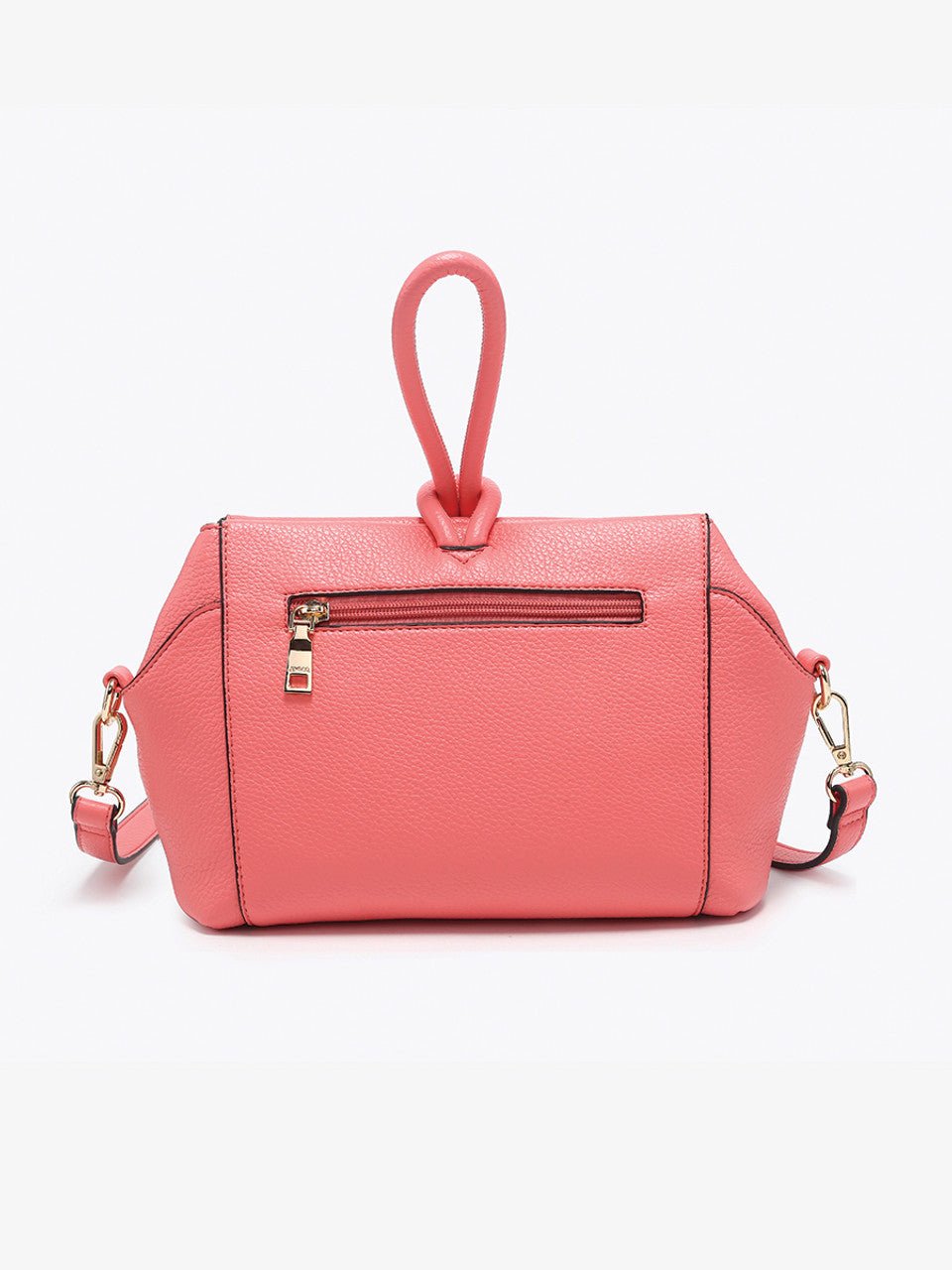 Coral Soft Faux Leather Loop Handle Mini Bag - Cali Moon Boutique