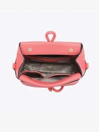 Coral Soft Faux Leather Loop Handle Mini Bag - Cali Moon Boutique