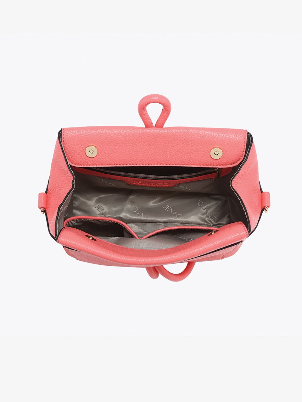 Coral Soft Faux Leather Loop Handle Mini Bag - Cali Moon Boutique