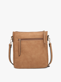 Camel Faux Suede Crossbody Bag
