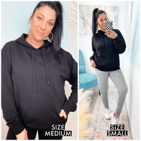 'Tavi' Black French Terry Boyfriend Fit Hoodie - Cali Moon Boutique