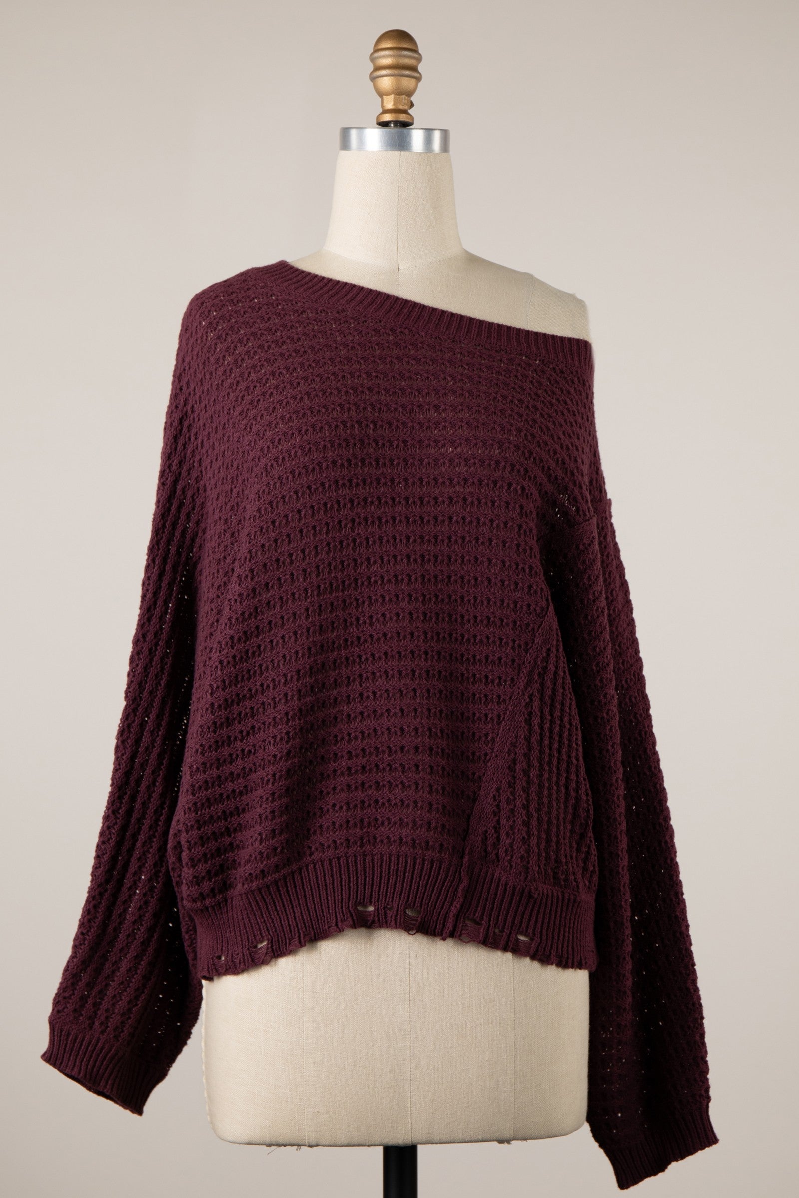 'Lainey' Dark Plum Lightweight Sweater