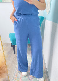 'Better Together' Dusty Blue Tank & Cropped Pants Set - Cali Moon Boutique