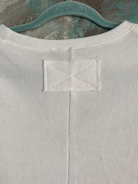 'Sunday Morning' Ivory Ruffle Trim Waffle Knit