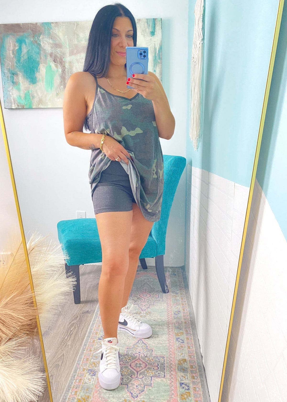 'Undercover Cutie' Camo Althleisure Dress with Built in Shorts - Cali Moon Boutique