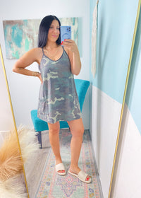'Undercover Cutie' Camo Althleisure Dress with Built in Shorts - Cali Moon Boutique