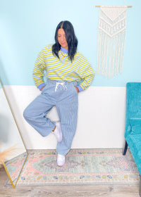 'Calm Current' Stripe Stretchy Barrel Pants