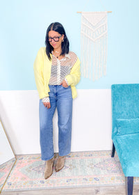 'Everyday Luxe' Butter Yellow Rolled Neck Soft Cardigan