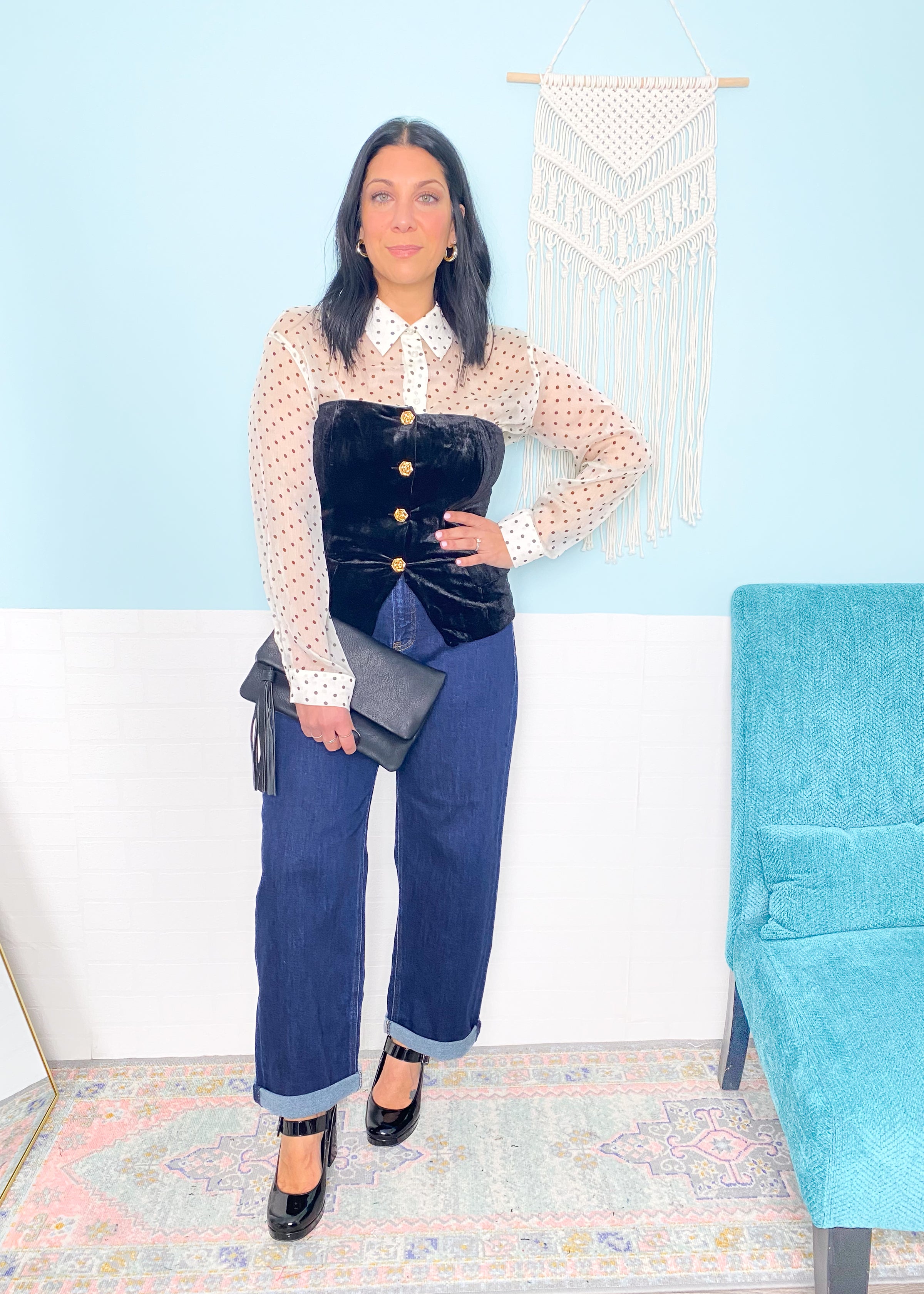 'Sheer Attitude' Polka Dot Blouse