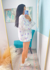 'Sweet Land' Stars & Stripes Bow + Cherry Print Button Down Shirt - Cali Moon Boutique