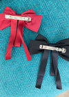 Ribbon Bowtie Hair Barrettes (Black and Red)-Ribbon Bowtie Hair Barrettes (Black and Red)-Cali Moon Boutique, Plainville Connecticut