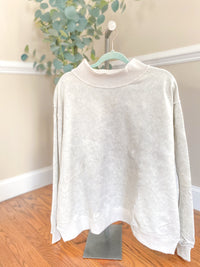 'Meet Me Halfway' Vintage Washed Mock Neck Sweatshirt