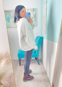 'Meet Me Halfway' Vintage Washed Mock Neck Sweatshirt