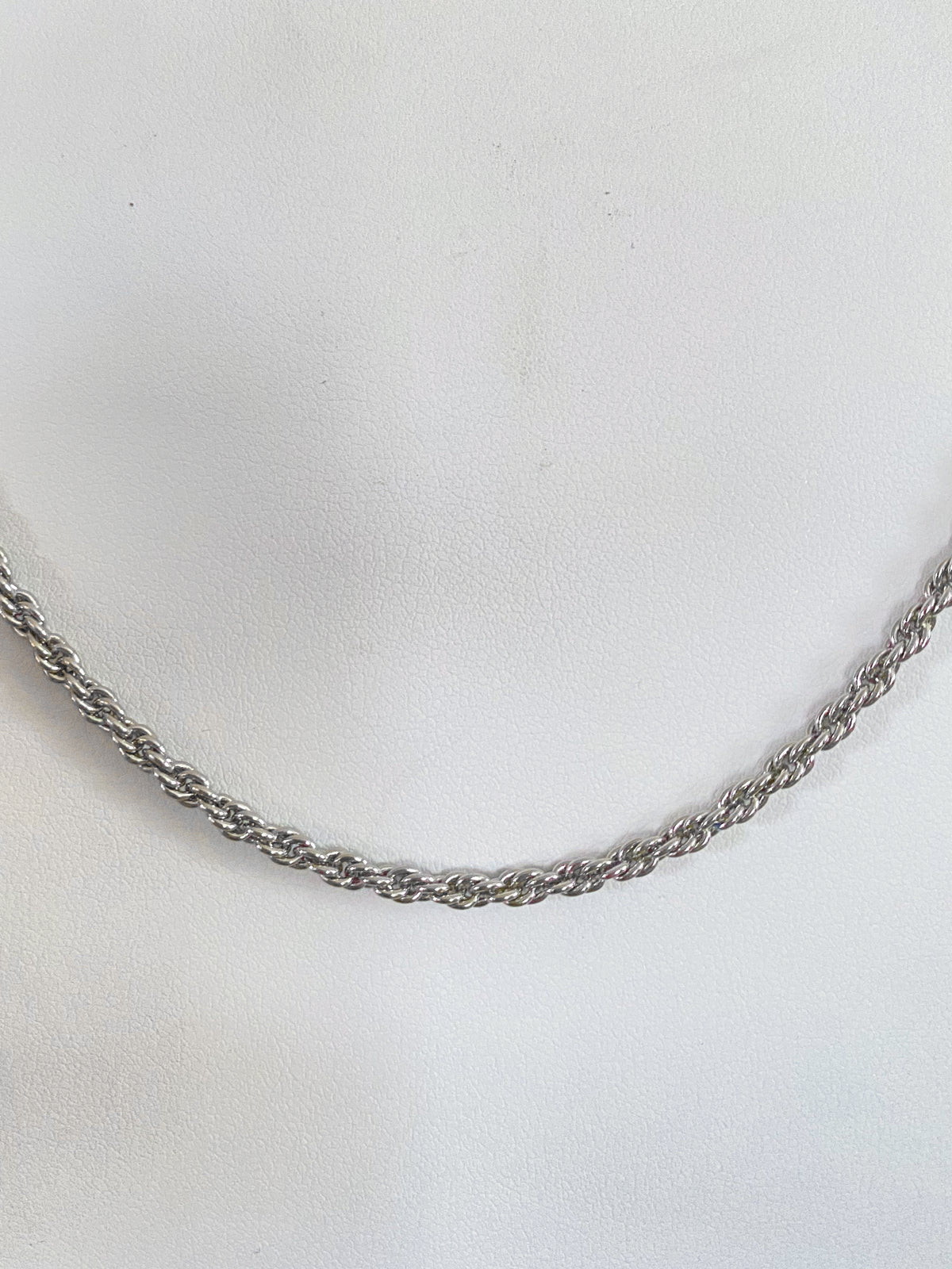 Clara Silver Rope Chain Necklace-A dainty rope chain style necklace for your everyday simple outfits or layer with other statement pieces!-Cali Moon Boutique, Plainville Connecticut