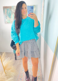 'Picnic on the Pier' Black and White Gingham Ruffle Skirt - Cali Moon Boutique