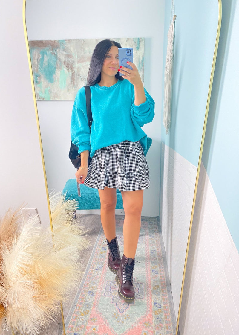 'Picnic on the Pier' Black and White Gingham Ruffle Skirt - Cali Moon Boutique