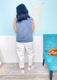 'Austin' Tie Front Denim Vest