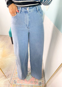 'Bianca' Vervet Super High Rise Palazzo Comfort Stretch Jeans - Cali Moon Boutique