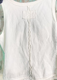 'Salt Air' Ivory Corset Style Soft Knit Crochet Trim Tank - Cali Moon Boutique