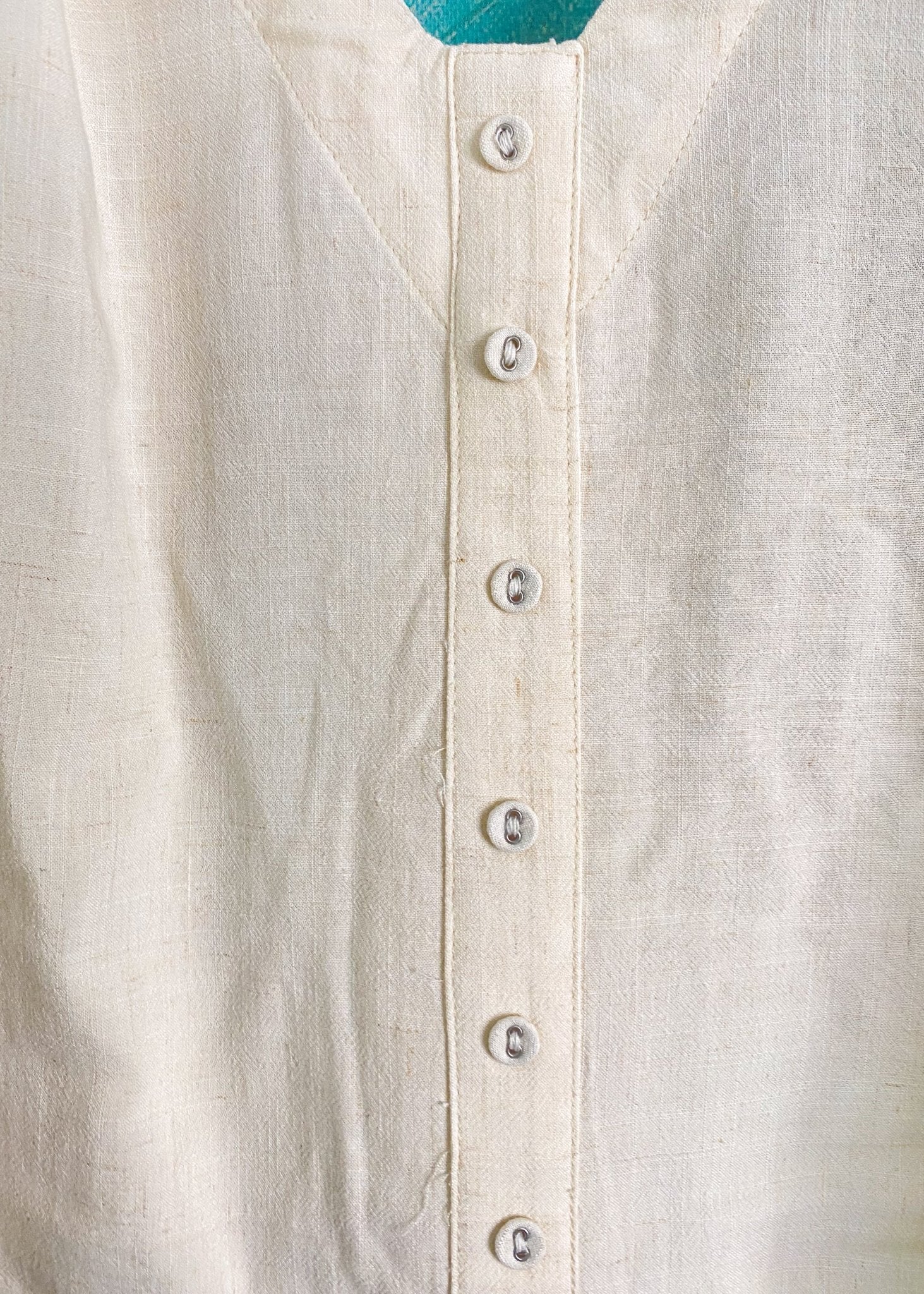'Coastal Breeze' Oatmeal Tie Strap Linen Top with Button Up Back - Cali Moon Boutique
