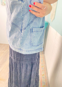 'Austin' Tie Front Denim Vest