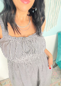 'Check Please' Gingham Print Midi Dress