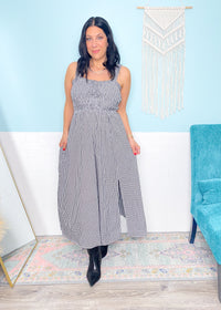'Check Please' Gingham Print Midi Dress