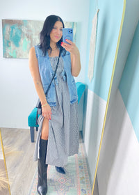 'Check Please' Gingham Print Midi Dress
