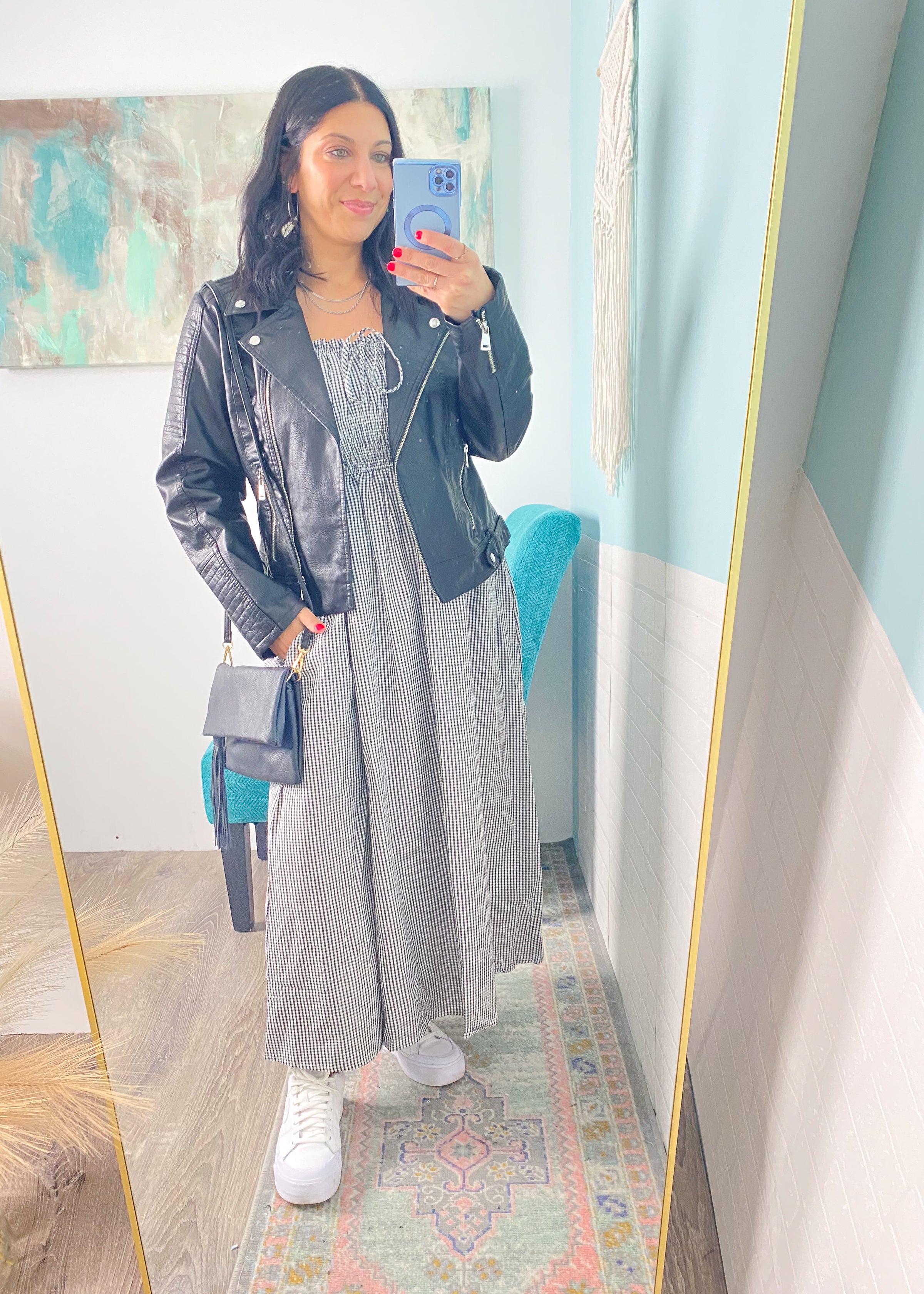 'Check Please' Gingham Print Midi Dress