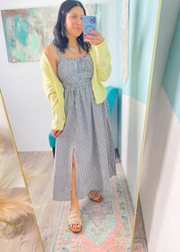 'Check Please' Gingham Print Midi Dress