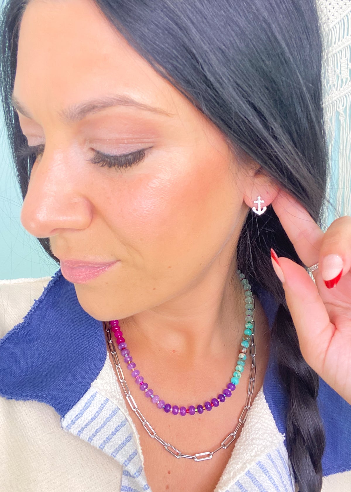 CZ Filled Mini Anchor Earrings-Ahoy! The cutest mini anchor earrings ready for any adventure.-Cali Moon Boutique, Plainville Connecticut