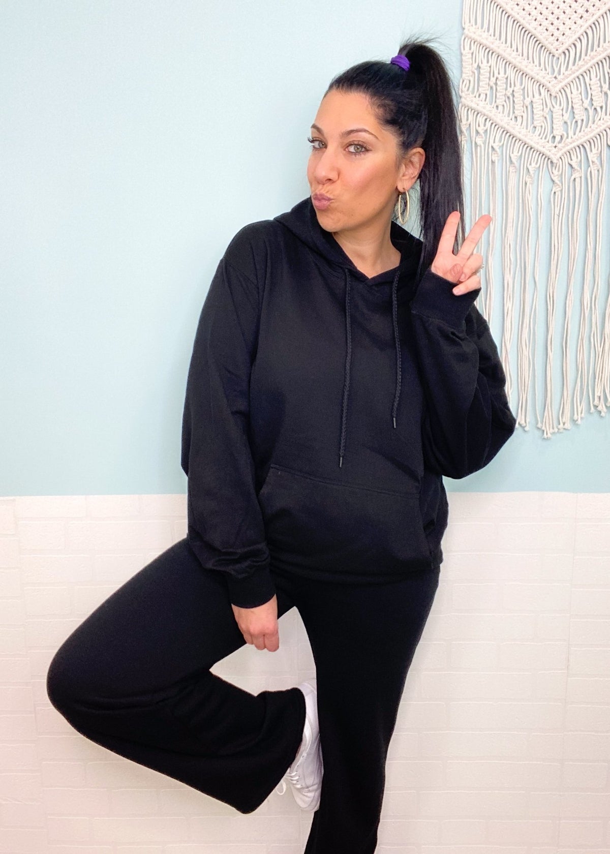 'Tavi' Black French Terry Boyfriend Fit Hoodie - Cali Moon Boutique