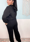 'Saige' Black Straight Leg Fleece Sweatpants-A classic straight leg fleece sweatpants for your casual days. Pair these with all your favorite tees, sweatshirts, denim jackets. -Cali Moon Boutique, Plainville Connecticut