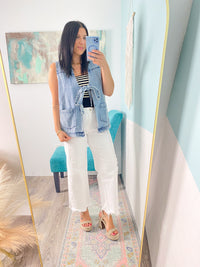'Austin' Tie Front Denim Vest