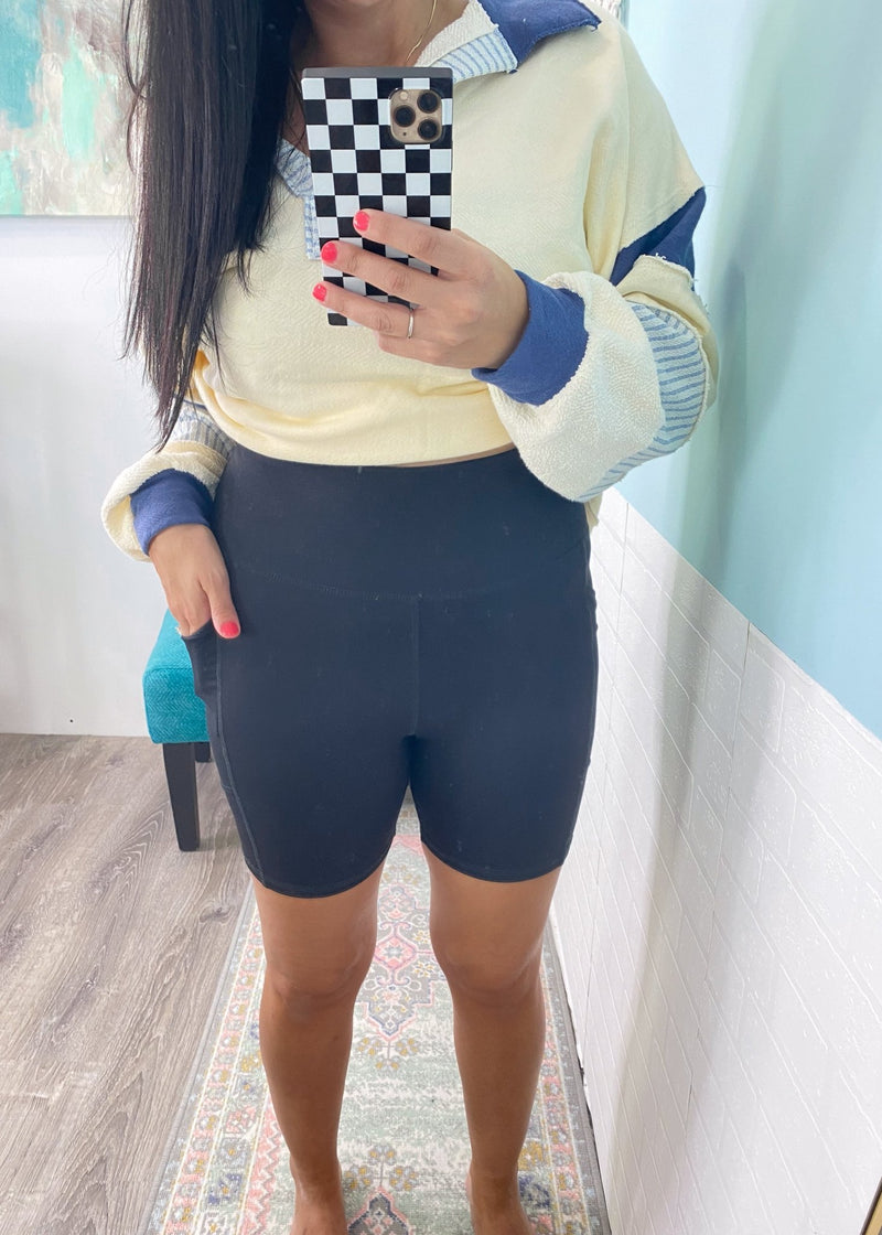 'Joy Ride' Black Activewear Lounge Biker Shorts - Cali Moon Boutique
