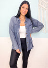 'Hey Darling' Soft Washed Denim Pocket Shirt-Super cute Jean Shirt! Denim never goes out style, but it's especially hot right now! This button front jean shirt has super soft and moveable, non rigid fabric. Wear with other shades of denim, white jeans/pants/shorts, black pants/leggings, printed or solid skirts and more!&nbsp;<br>-Cali Moon Boutique, Plainville Connecticut