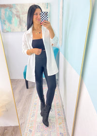 'Milan' White Oversized Boyfriend Fit Button Down Shirt - Cali Moon Boutique