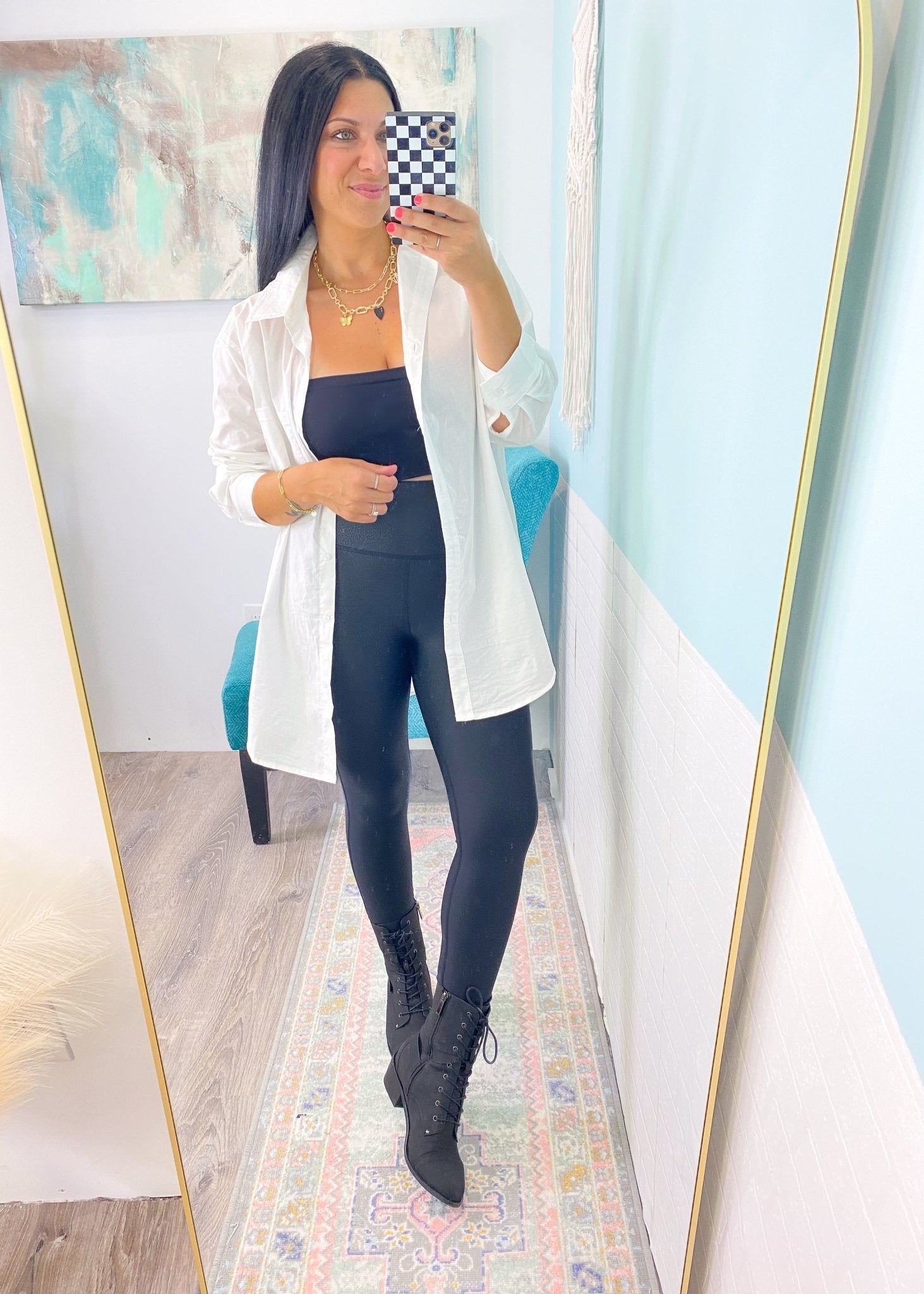 'Milan' White Oversized Boyfriend Fit Button Down Shirt - Cali Moon Boutique