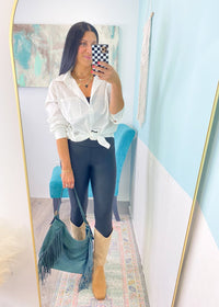 'Milan' White Oversized Boyfriend Fit Button Down Shirt - Cali Moon Boutique