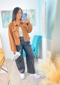 'Canyon' Faux Suede Maple Jacket