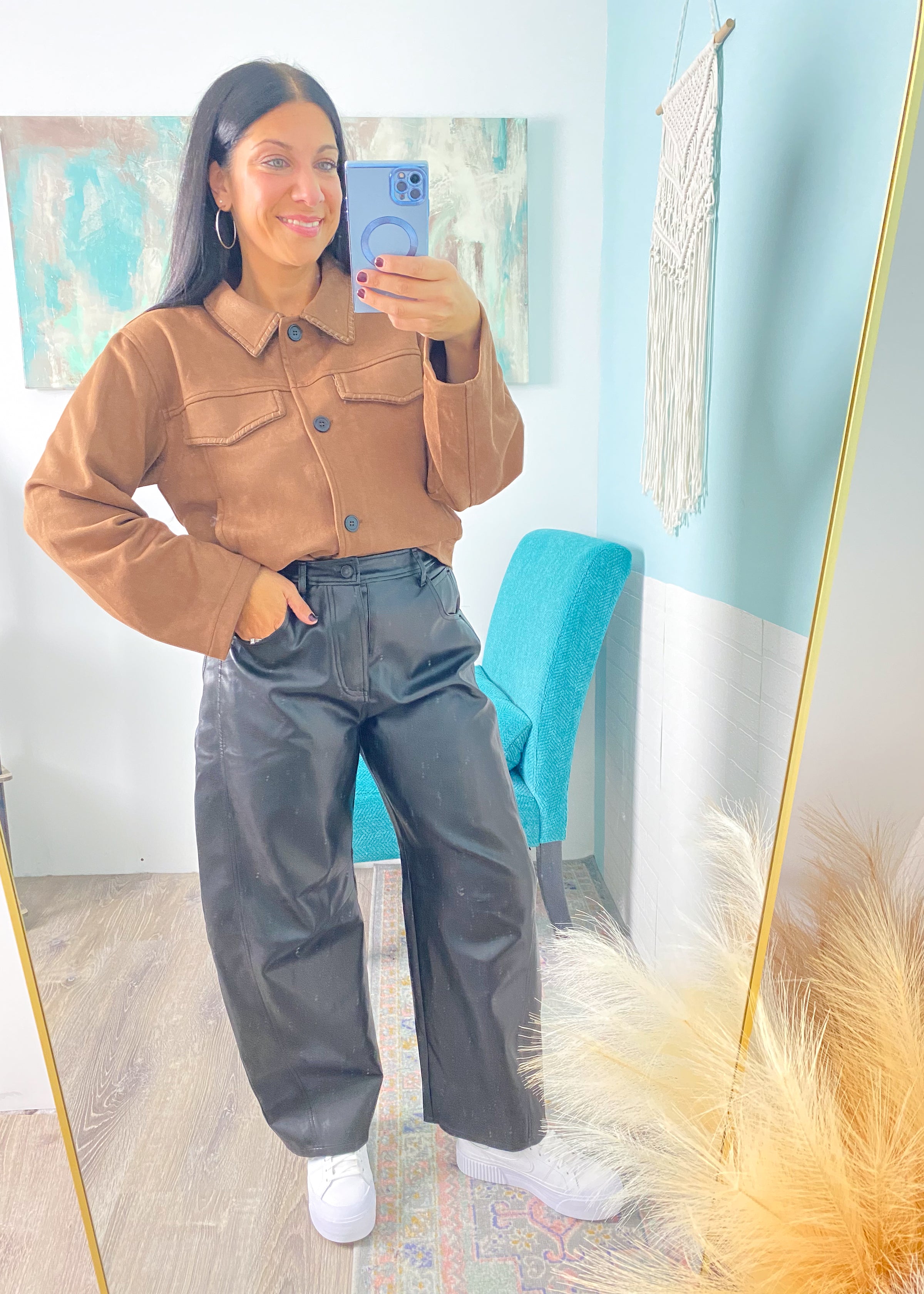 'Canyon' Faux Suede Maple Jacket