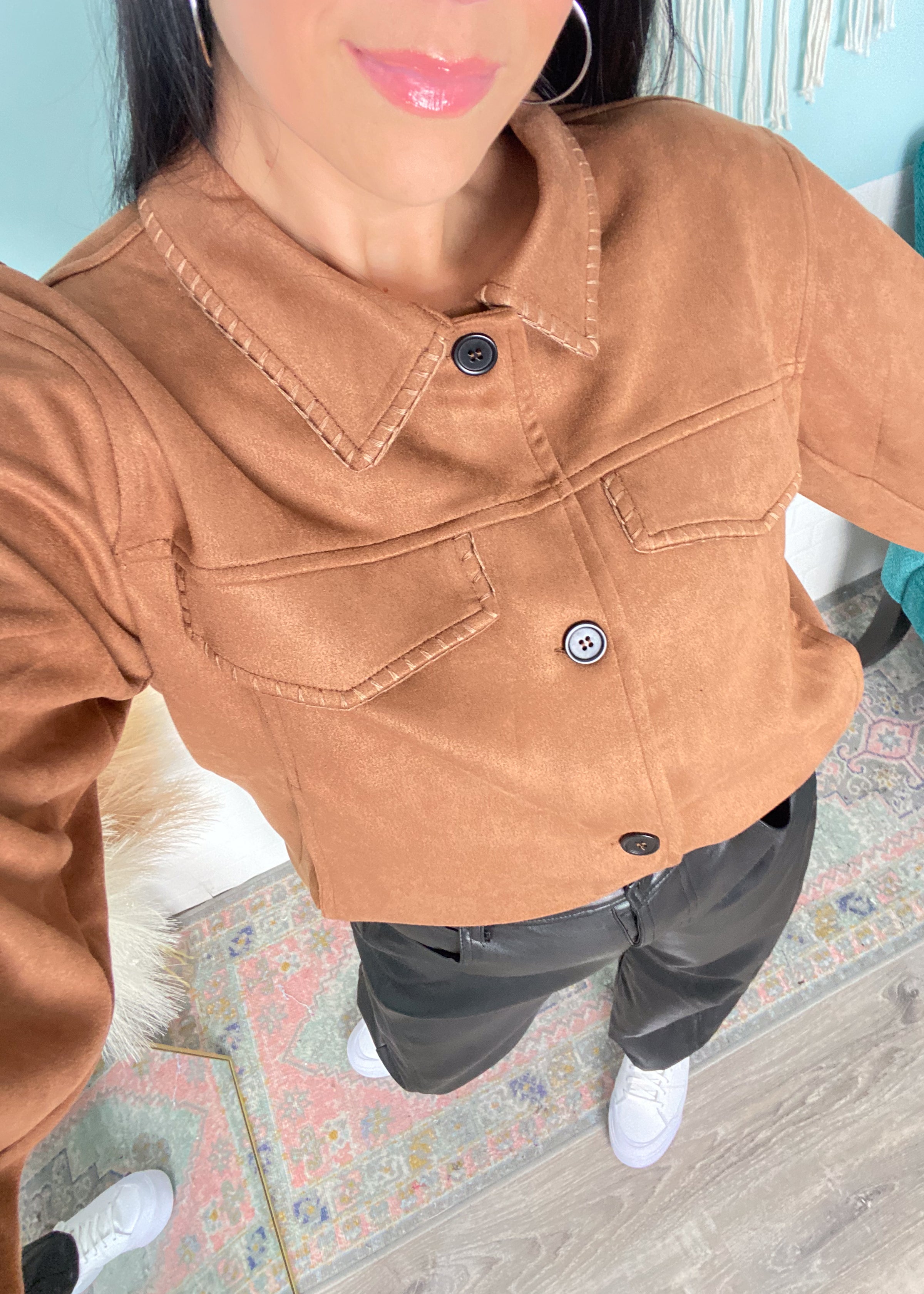 'Canyon' Faux Suede Maple Jacket