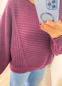 'Lainey' Dark Plum Lightweight Sweater