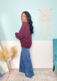 'Lainey' Dark Plum Lightweight Sweater