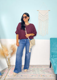 'Lainey' Dark Plum Lightweight Sweater