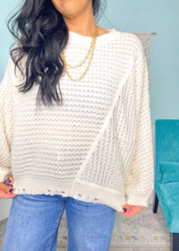 'Lainey' Cream Lightweight Sweater
